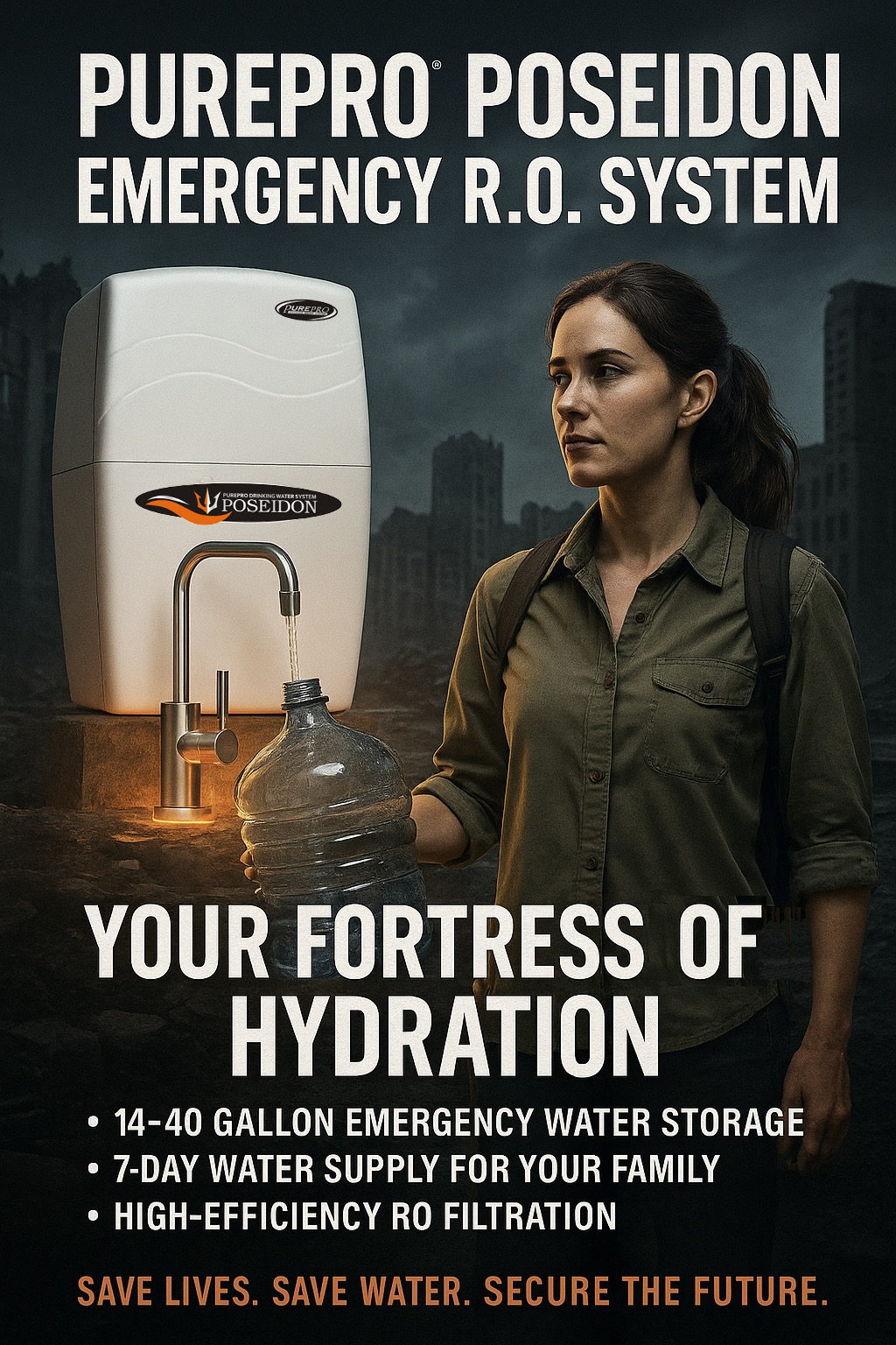 PurePro Poseidon Emergency Reverse Osmosis Water Filtration System